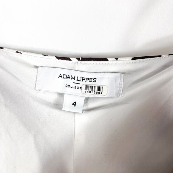 Adam Lippes Animal Print Silk Slip Dress White Brown V-Neck Sleeveless Sz 4 - Picture 9 of 12